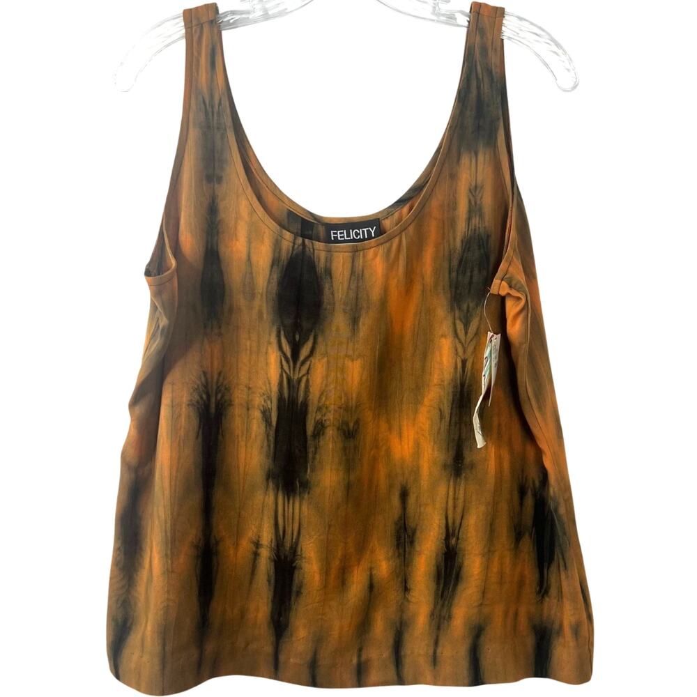 Felicity NWT Women's Vintage Tie Dye Tank Top Grunge Goblin Core Y2K Size Large